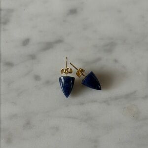 Lapis pyramid stud earrings